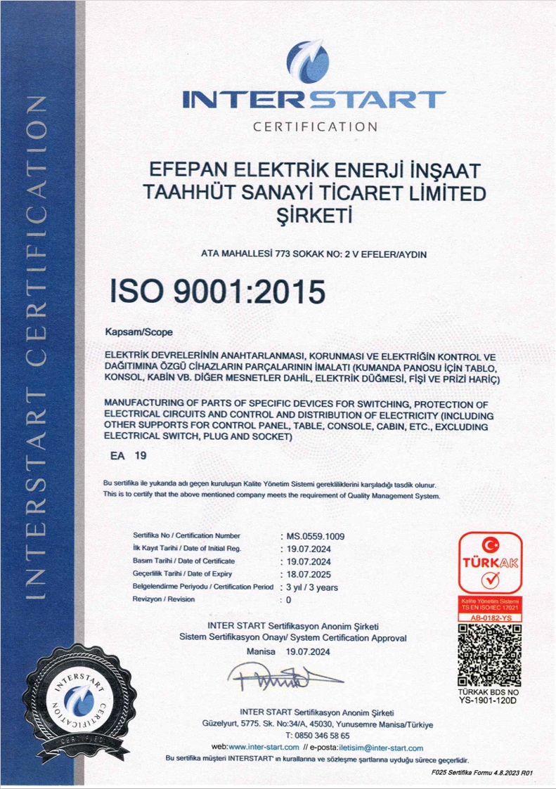 ISO 9001 Sertifikası